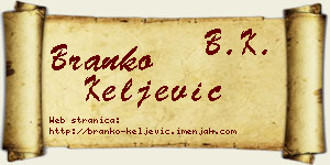 Branko Keljević vizit kartica